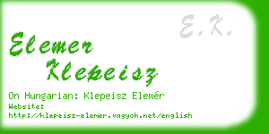 elemer klepeisz business card